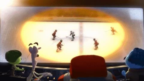 Gli sport di Inside Out Una partita di hockey diventa una partita di calcio in Inside Out