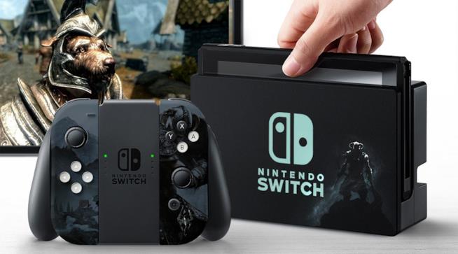 The Elder Scrolls V: Skyrim, i voti della versione Nintendo Switch Un Nintendo Switch a tema The Elder Scrolls V: Skyrim