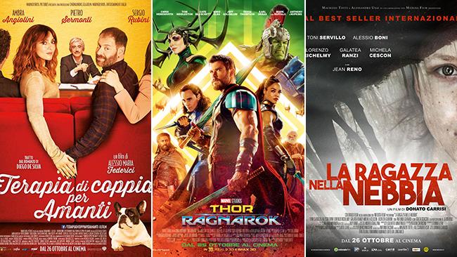Weekend al cinema: i film in uscita il 28 e 29 ottobre 2017 I poster dei film Terapia di Coppia per Amanti, Thor: Ragnarok e La Ragazza nella Nebbia