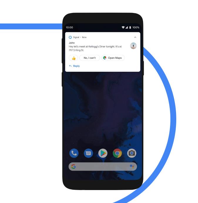 Il machine learning alla base di Smart Reply di Android 10 Immagine promozionale della funzione Smart Reply di Android 10