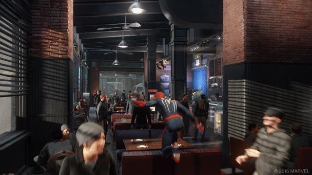 Due nuovi video gameplay per Marvel's Spider-Man su PS4 Spider-Man in azione su PS4 in una GIF