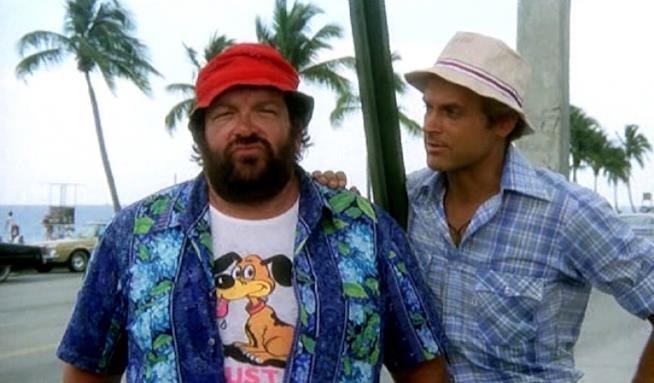 Pari e dispari, la colonna sonora firmata dagli Oliver Onions Bud Spencer e Terence Hill in una scena del film
