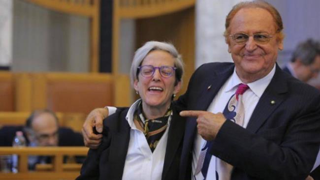 Renzo Arbore e la nipote di Totò Renzo Arbore e la nipote di Totò Elena Anticoli