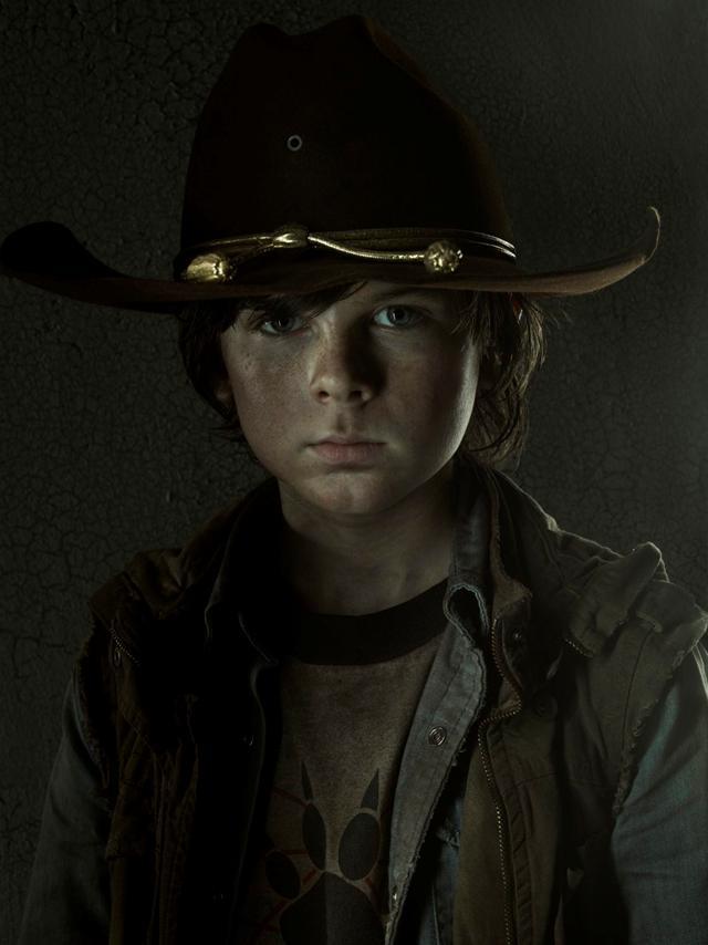 Carl Grimes nella prima stagione di The Walking Dead Il piccolo Carl in The Walking Dead