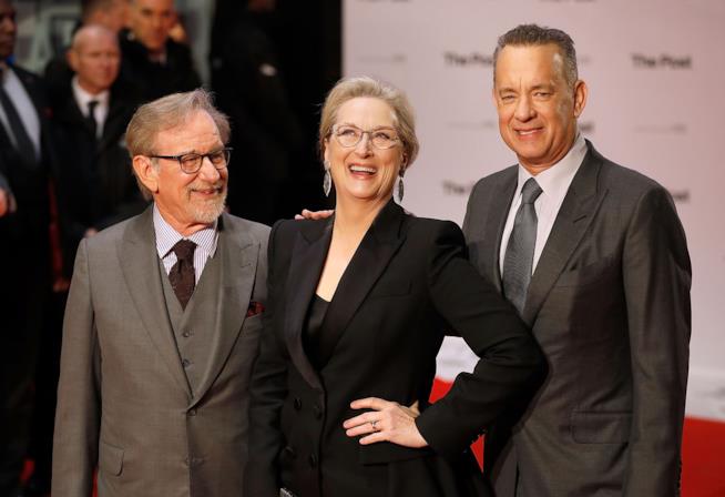 Steven Spielberg, Meryl Streep e Tom Hanks presentano The Post a Milano Steven Spielberg, Meryl Streep e Tom Hanks