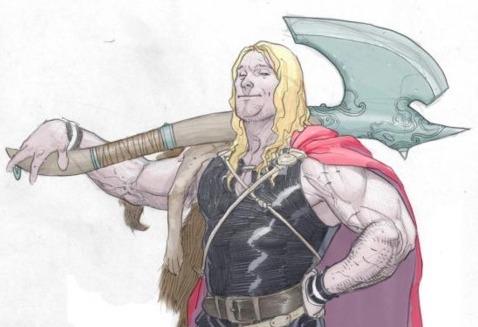 Un giovane Thor con Janbjorn Un giovane Thor con Janbjorn, la sua gigantesca ascia