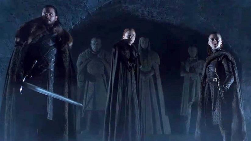 Game of Thrones 8 e il tormentone della cripta sicura per i civili Gli Stark nella cripta di famiglia nel teaser di Game of Thrones 8