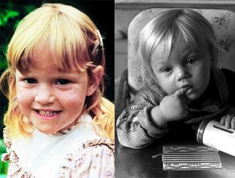 Kate e Leo A sinistra Kate sorridente e a destra Leonardo piccolissimo