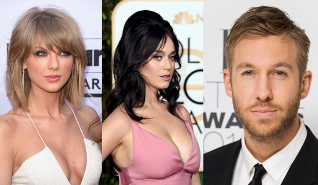 Katy Perry interviene sulla polemica tra Taylor Swift e Calvin Harris Primo piano di Katy Perry, Calvin Harris e Taylor Swift