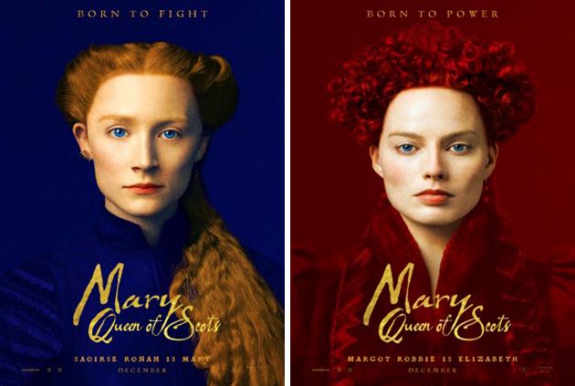 Mary Queen of Scots Collage dei due poster ufficiali di Mary Queen of Scots
