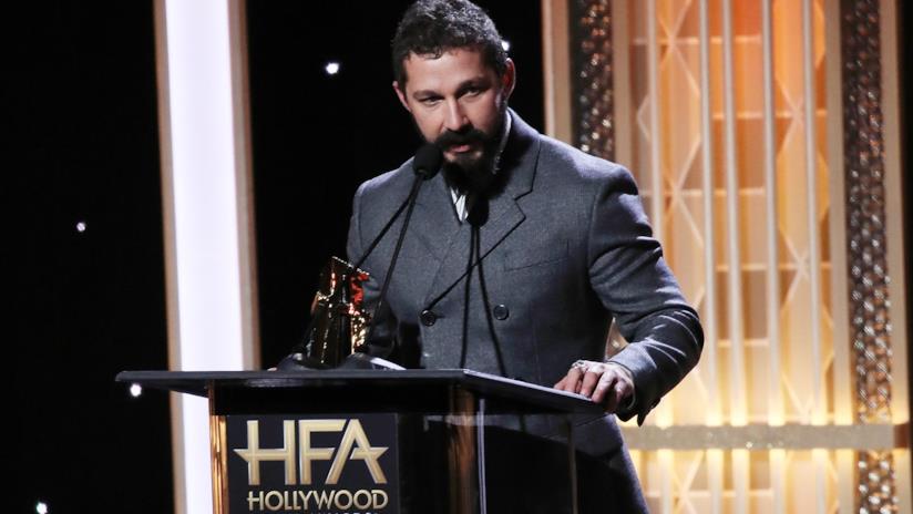 Shia LaBeouf ringrazia per l'arresto del 2017 Shia LaBeouf agli Hollywood Film Awards