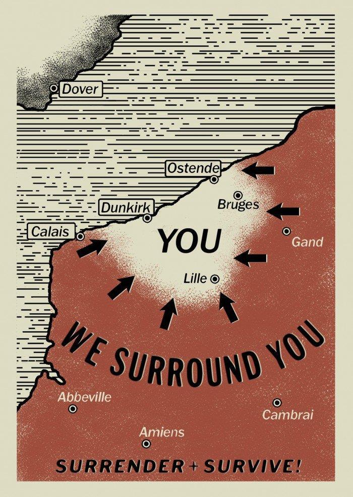 Dunkirk Teaser Poster Site circondati: arrendetevi e potrete sopravvivere