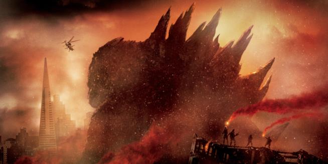 Le riprese di Godzilla: King of Monsters al via nell'estate del 2017 La sagoma di Godzilla contro una città infuocata