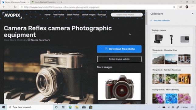 Collections è una delle nuove funzioni di Microsoft EDGE La nuova funzione Collections in esecuzione su Microsoft EDGE