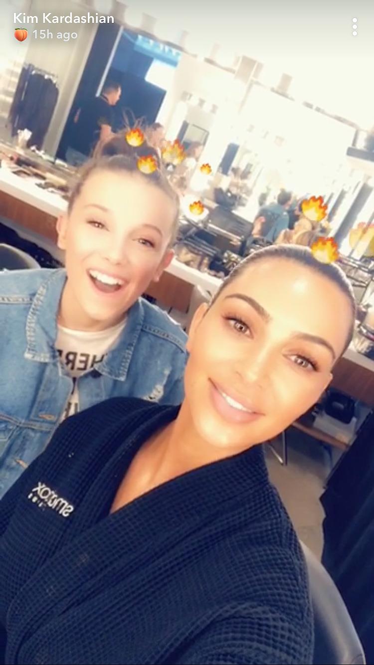 Millie Bobby Brown e Kim Kardashian Millie Bobby Brown e Kim Kardashian insieme su Instagram
