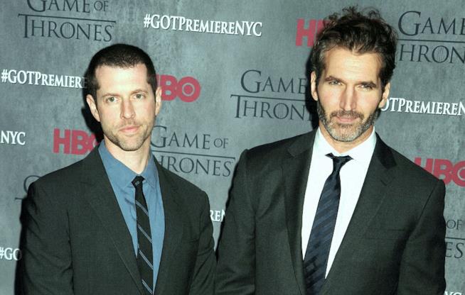 Gli showrunner di Game of Thrones sotto attacco sui social per la loro nuova serie Gli autori di Game of Thrones alla premiere di New York