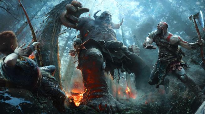 God of War ha già abbattuto il primo record Kratos e suo figlio combattono con un gigante nel nuovo God of War