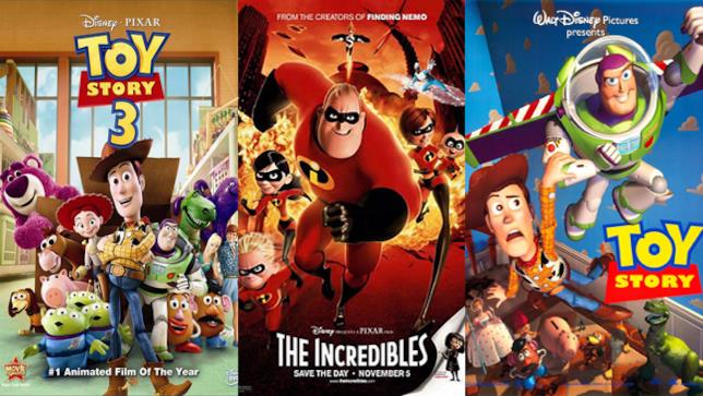 Toy Story 3, Gli Incredibili e Toy Story I film Toy Story 3, Gli Incredibili e Toy Story