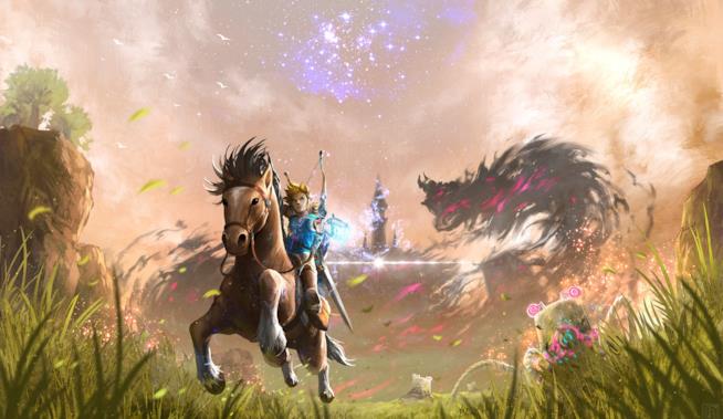 Tutta la magia di The Legend of Zelda: Breath of the Wild in due nuovi video Link cavalca Epona in uno splendido artwork di The Legend of Zelda: Breath of the Wild