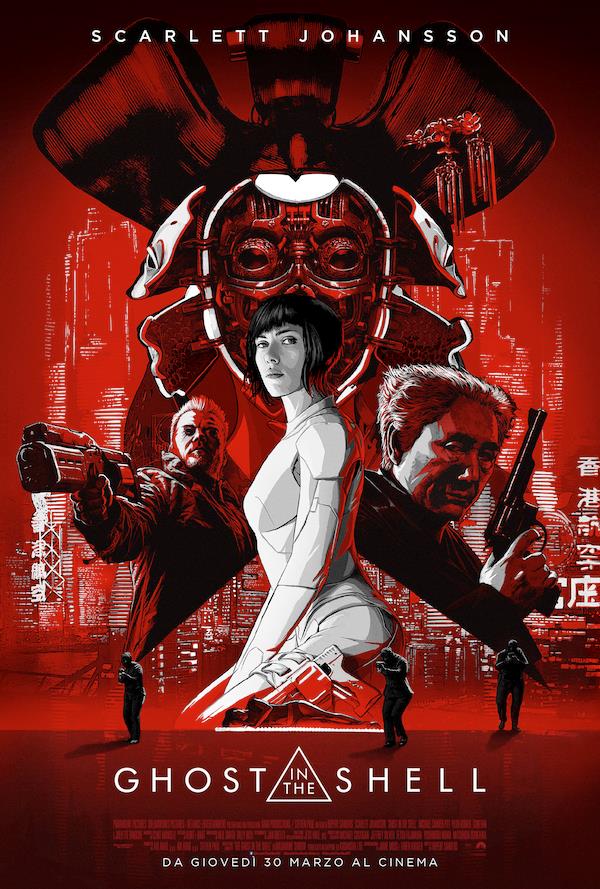 La locandina italiana di Ghost in the Shell Ghost in the Shell uscità giovedì 30 marzo nei cinema italiani