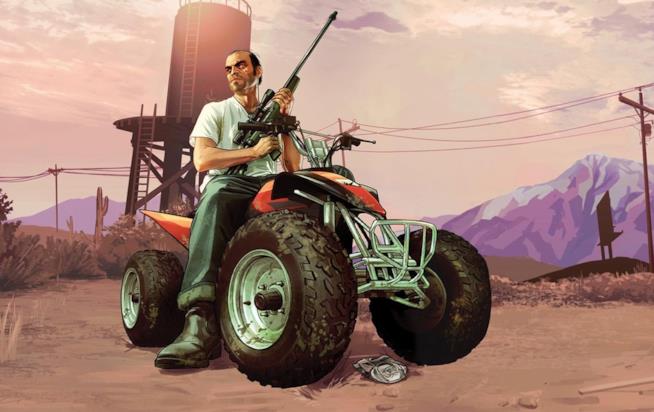GTA Online, la modalità Pilotini in uscita il 25 aprile Trevor a bordo di un quad in GTA V
