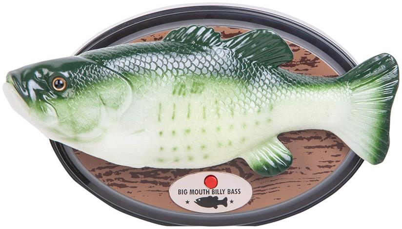 Big Mouth Billy Bass è compatibile con Alexa, l'assiste vocale di Amazon Il Big Mouth Billy Bass con il logo di Amazon Alexa