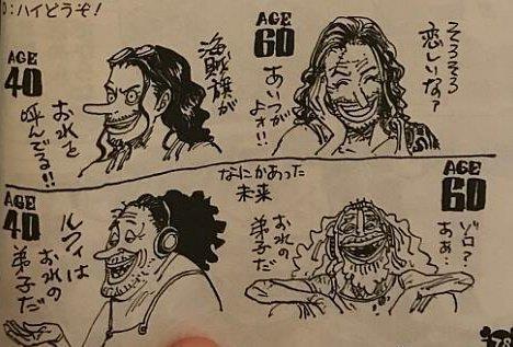 Usopp a 40 e 60 anni Oda disegna Usopp invecchiato