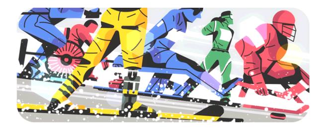 Il Google Doodle di oggi celebra le Paraolimpiadi invernali 2018 Google Doodle di oggi 9 marzo