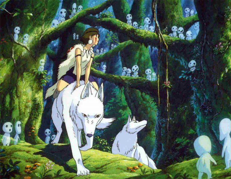 La foresta magica della Principessa Mononoke San sulla lupa Moro nella foresta