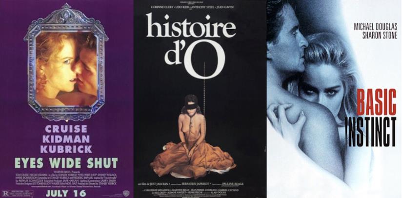 La top 20 dei film erotici I poster di Eyes Wide Shut, Histoire d'O e Basic Instinct