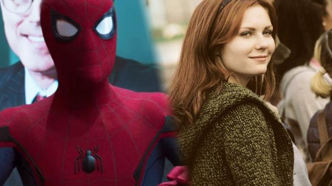 Tom Holland ha risposto alle critiche di Kirsten Dunst Un collage tra il nuovo Spider-Man e Kirsten Dunst