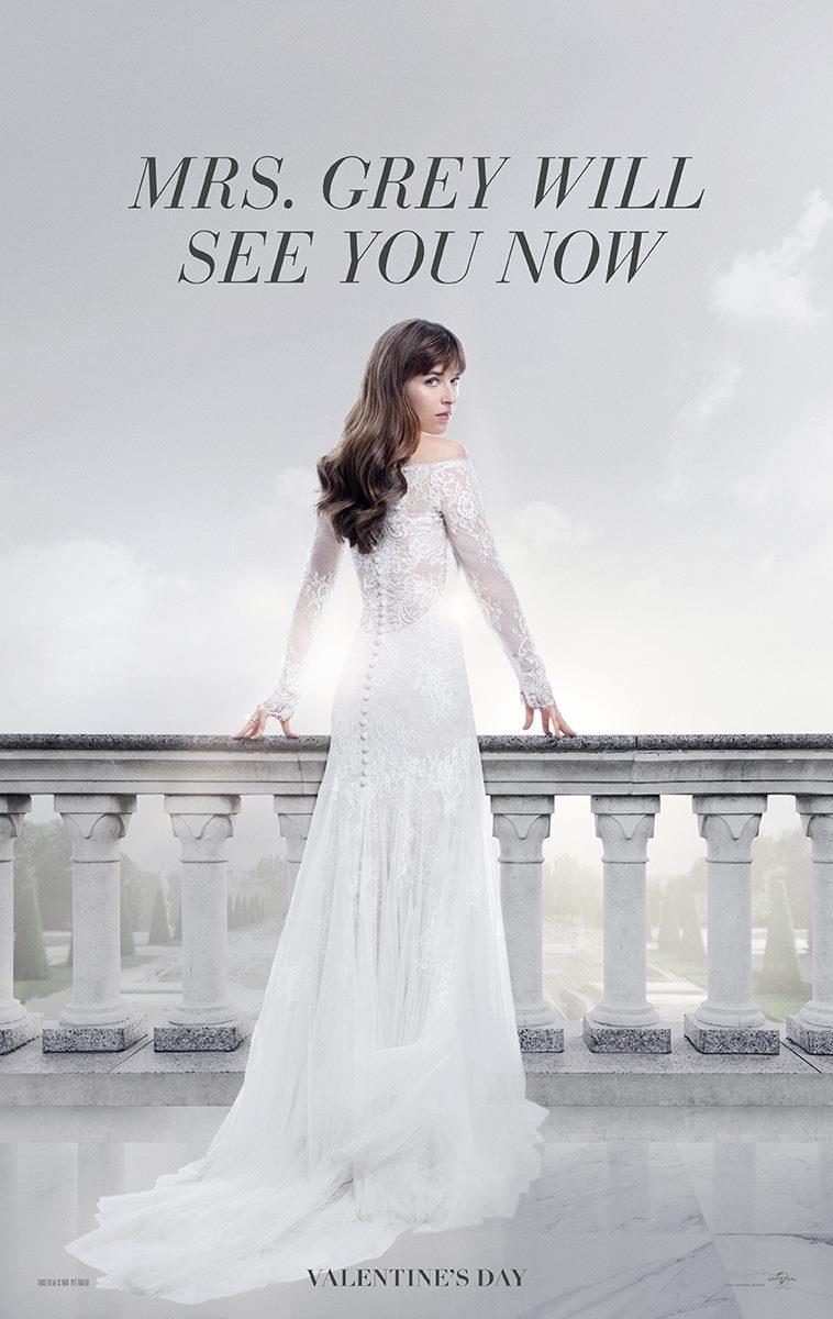 Christian Grey e Anastasia Steele, viaggi di nozze in Cinquanta Sfumature di Rosso Dakota Johnson nel poster ufficiale di Cinquanta Sfumature di Rosso