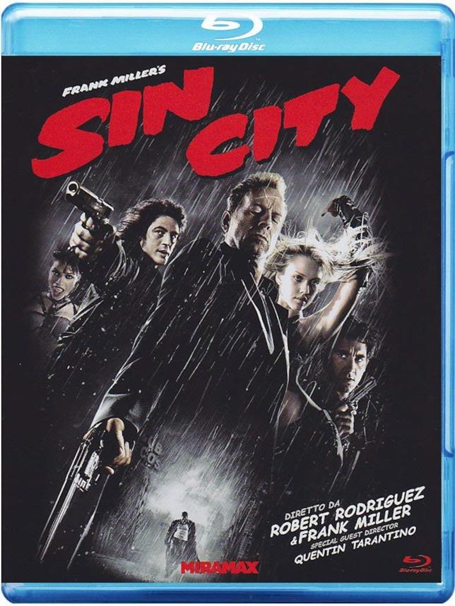 La copertina della versione blu-ray di Sin City La cover del film di Sin City