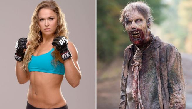 Ronda Rousey nel cast di The Walking Dead? Ronda Rousey e uno zombie di The Walking Dead