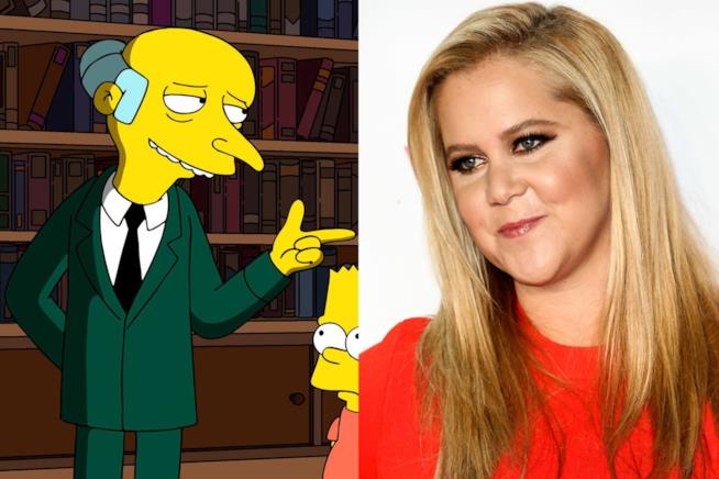 La doppiatrice Amy Schumer doppierà la madre del Signor Burns nei Simpson Amy Schumer e Mr Burns dei Simpson