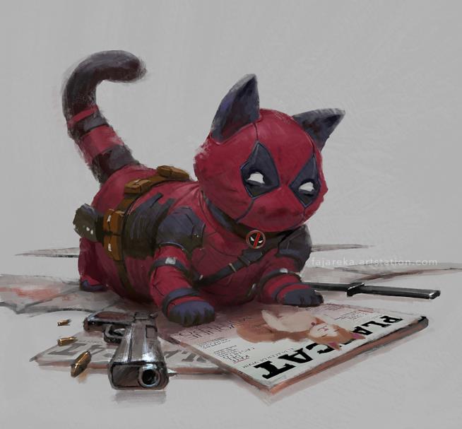 Artista trasforma eroi Marvel in gattini: ecco Catpool Deadpool è Catpool nel disegno di Setiawan