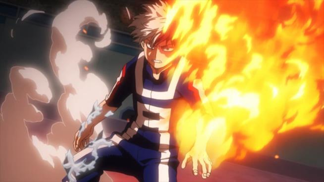 Todoroki di My Hero Academia usato per una domanda di un test di chimica Todoroki sa usare sia il ghiaccio che il fuoco