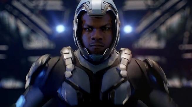 John Boyega nei panni di Jake Pentecost in una scena di Pacific Rim 2 - Go Jaeger John Boyega in una scena di Pacific Rim 2 - Go Jaeger