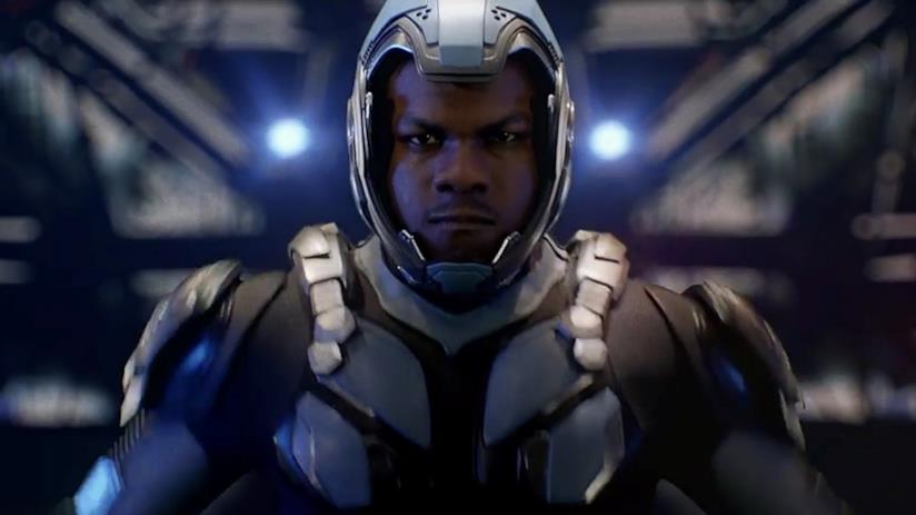 John Boyega nei panni di Jake Pentecost in una scena di Pacific Rim 2 - Go Jaeger John Boyega in una scena di Pacific Rim 2 - Go Jaeger