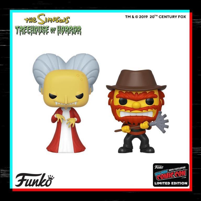 Il NYCC presenterà due esclusivi Funko Pop! de I Simpson Burns e Willie vestiti da Dracula e Freddy Krueger