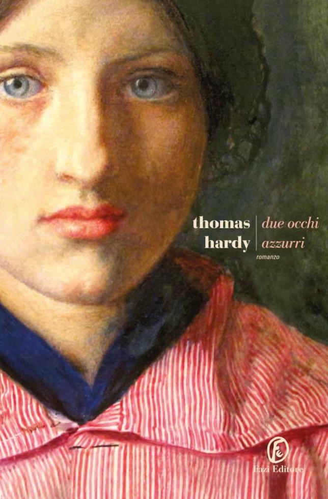 La copertina italiana di Due Occhi Azzurri La copertina italiana di Due Occhi Azzurri con il ritratto a olio di una donna