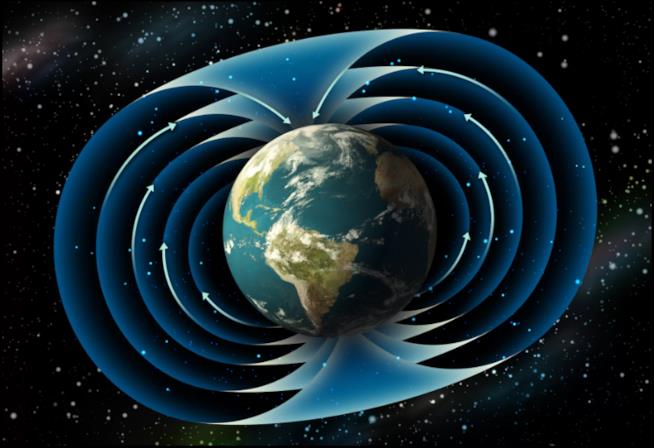 Il polo nord magnetico della Terra si sta spostando dal Canada verso la Siberia Una rappresentazione del campo magnetico terrestre