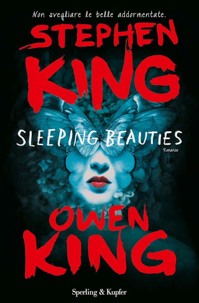 Stephen & Owen King, Sleeping Beauties la copertina di Sleeping Beauties con una donna dal viso coperto di farfalle