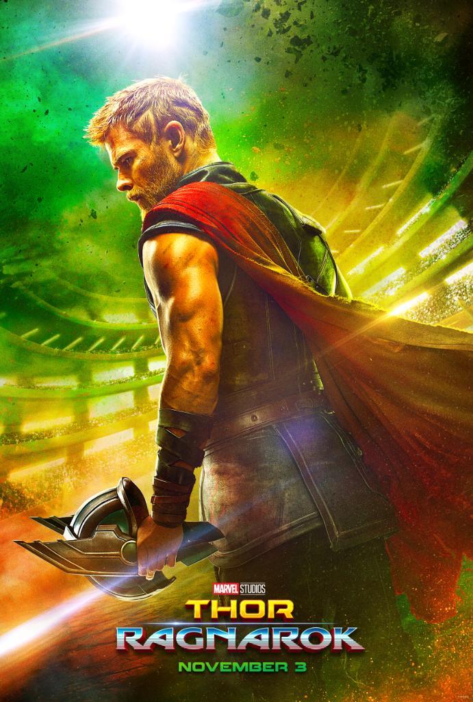 Il poster di Thor: Ragnarok Thor in versione gladiatore nel poster di Thor: Ragnarok