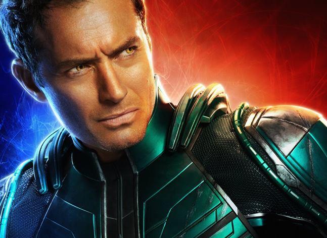 Captain Marvel: un trailer russo mostra il cercapersone di Nick Fury Jude Law nel character poster di Captain Marvel