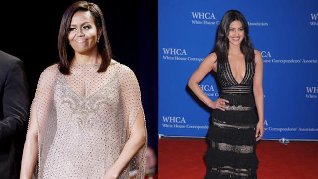 Michelle Obama e Priyanka Chopra Michelle Obama e Priyanka Chopra alla Cena dei Corrispondenti 2016