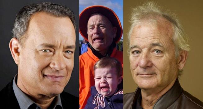 La foto centrale sembra di Tom Hanks ma è Bill Murray Bill Murray assomiglia a Tom Hanks