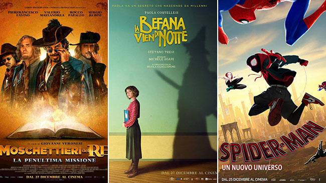 Weekend al cinema: i film in sala il 29 e 30 dicembre 2018 I poster dei film Moschettieri del re, La befana vien di notte, Spider-Man: Un nuovo universo