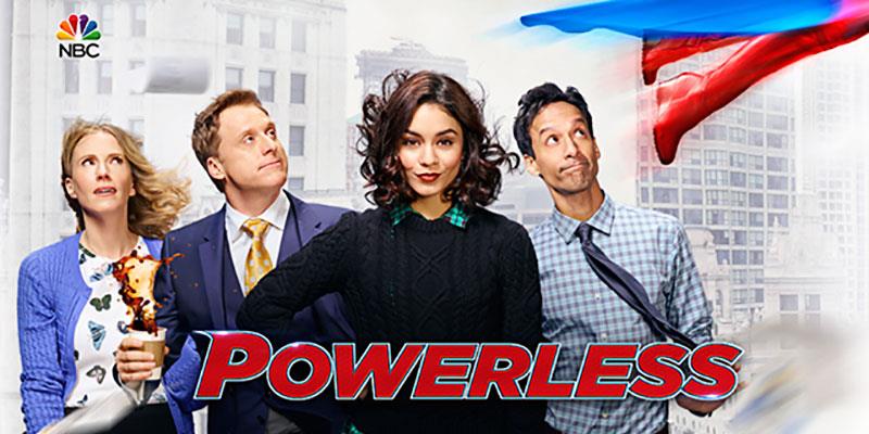 Powerless, la serie di NBC dai fumetti DC Poster della serie Powerless