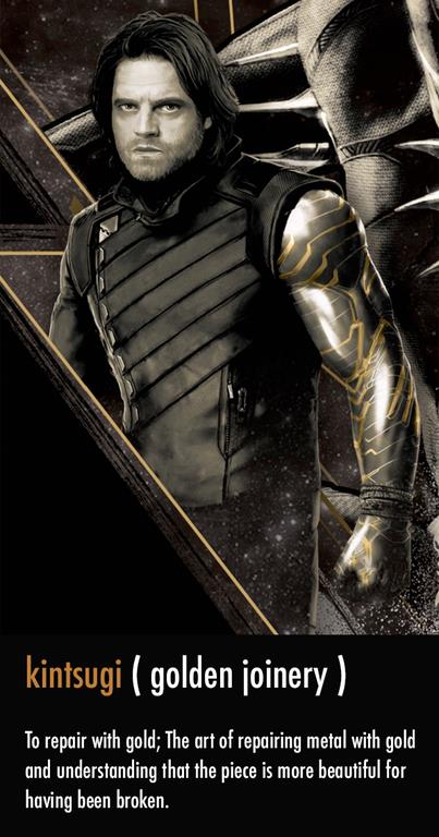 Il braccio di Bucky in Infinity War Profilo di Bucky Barnes in Infinity War, con il nuovo braccio in primo piano
